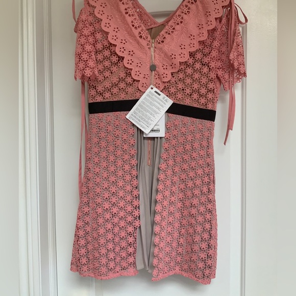 Self-Potrait Cross Front Floral In Pink Dress - Picture 3 of 6